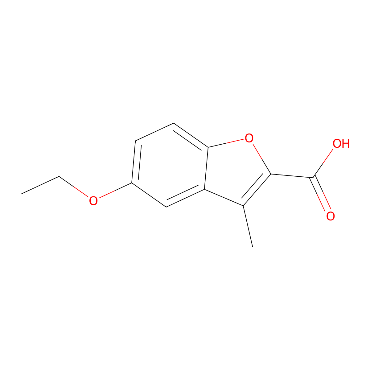 5-Ethoxy-3-methyl-1-benzofuran-2-carboxylic acid molecular structure, CAS 568558-22-5