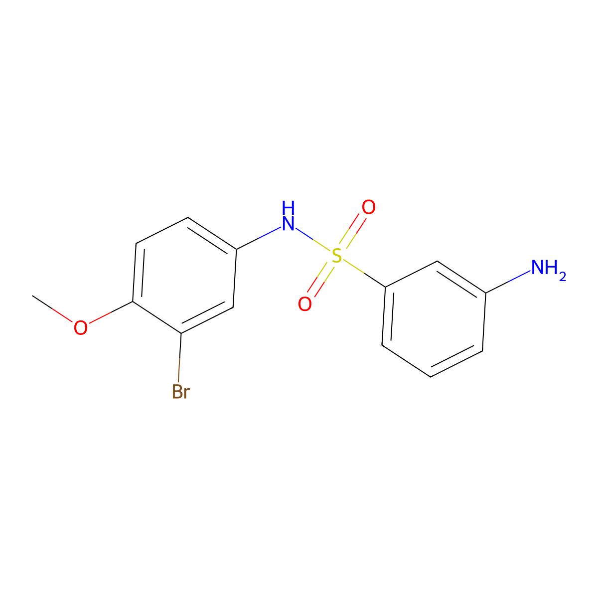 3-amino-N-(3-bromo-4-methoxyphenyl)benzene-1-sulfonamide molecular structure, CAS 568559-36-4