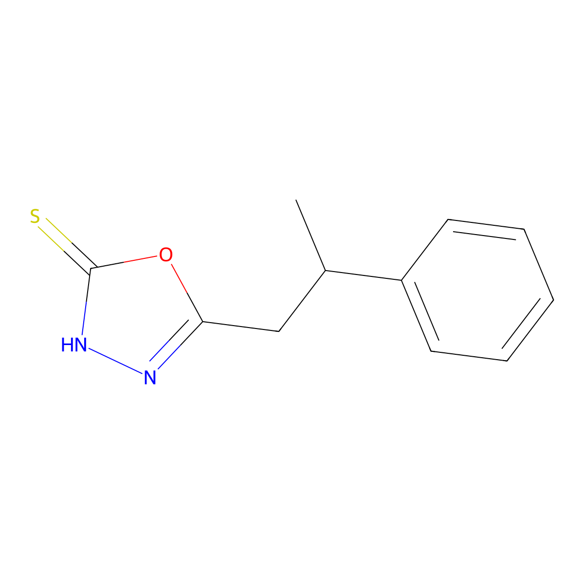 5-(2-Phenylpropyl)-1,3,4-oxadiazole-2-thiol molecular structure, CAS 568559-38-6