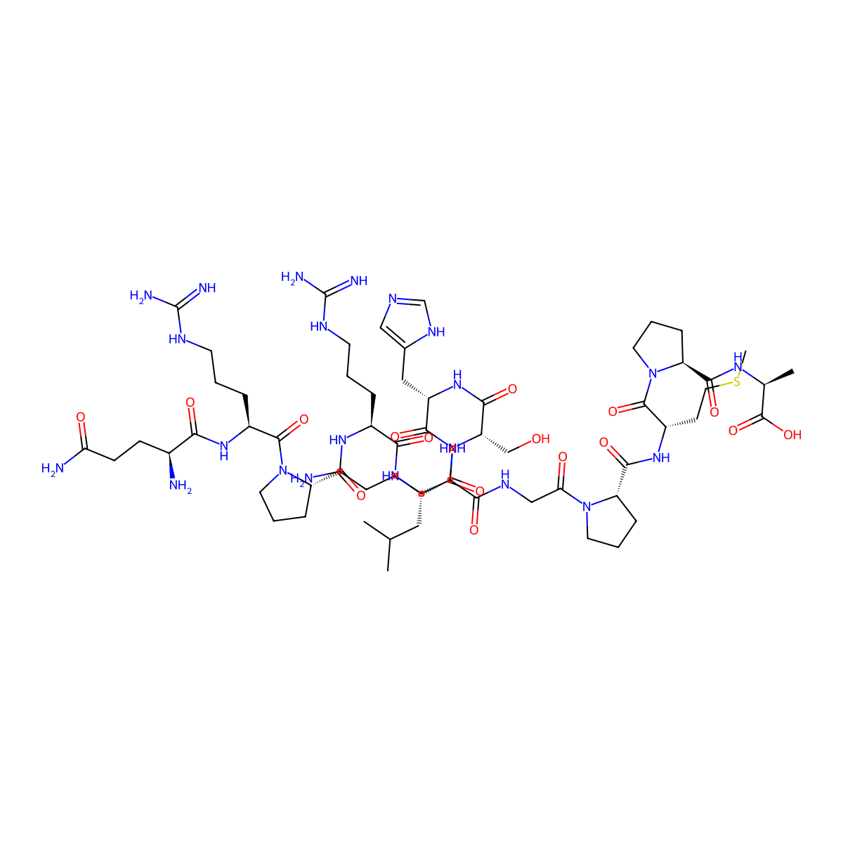 H-Gln-arg-pro-arg-leu-ser-his-lys-gly-pro-met-pro-ala-OH molecular structure, CAS 568565-11-7