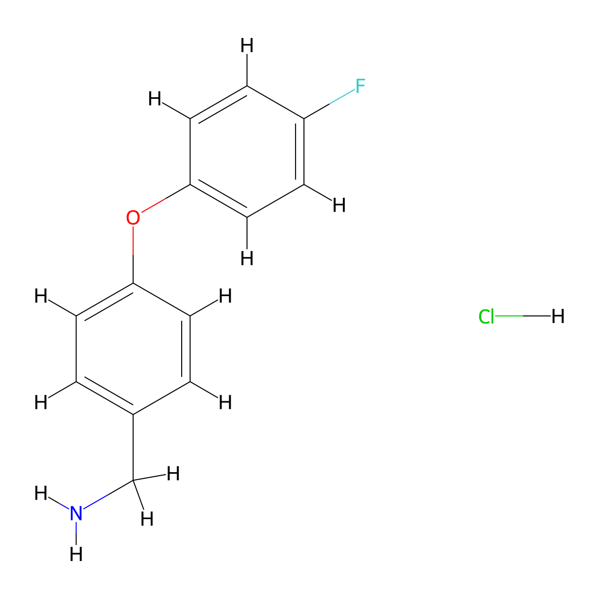 [4-(4-Fluorophenoxy)phenyl]methanamine hydrochloride molecular structure, CAS 568565-86-6