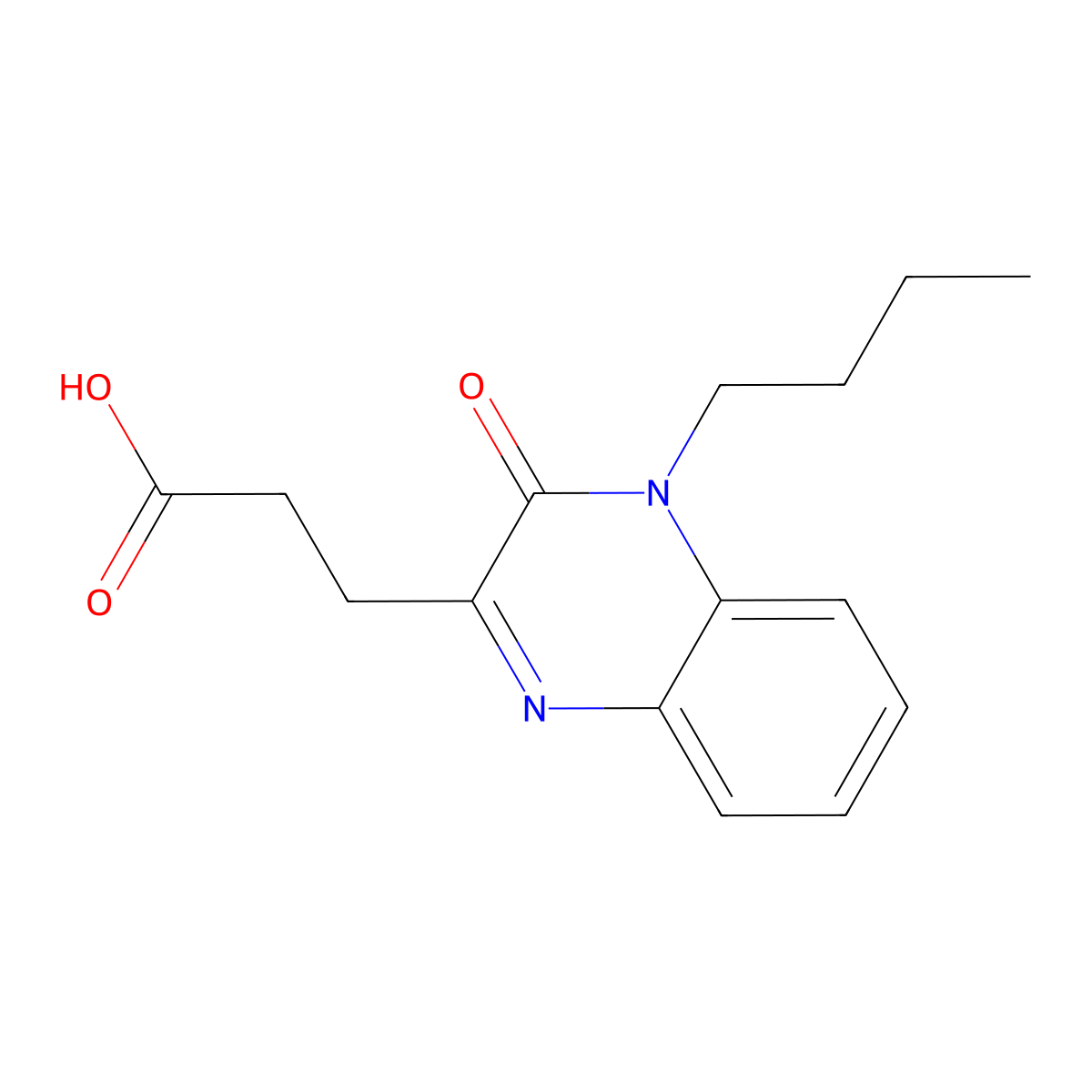 3-(4-Butyl-3-oxo-3,4-dihydroquinoxalin-2-yl)propanoic acid molecular structure, CAS 568566-37-0