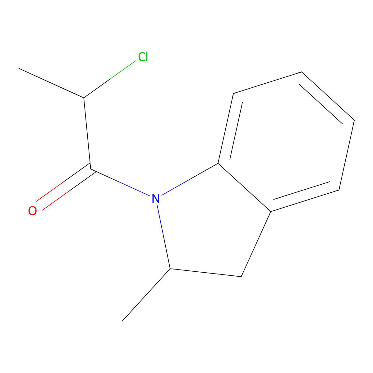 2-chloro-1-(2-methyl-2,3-dihydro-1H-indol-1-yl)propan-1-one molecular structure, CAS 568566-38-1
