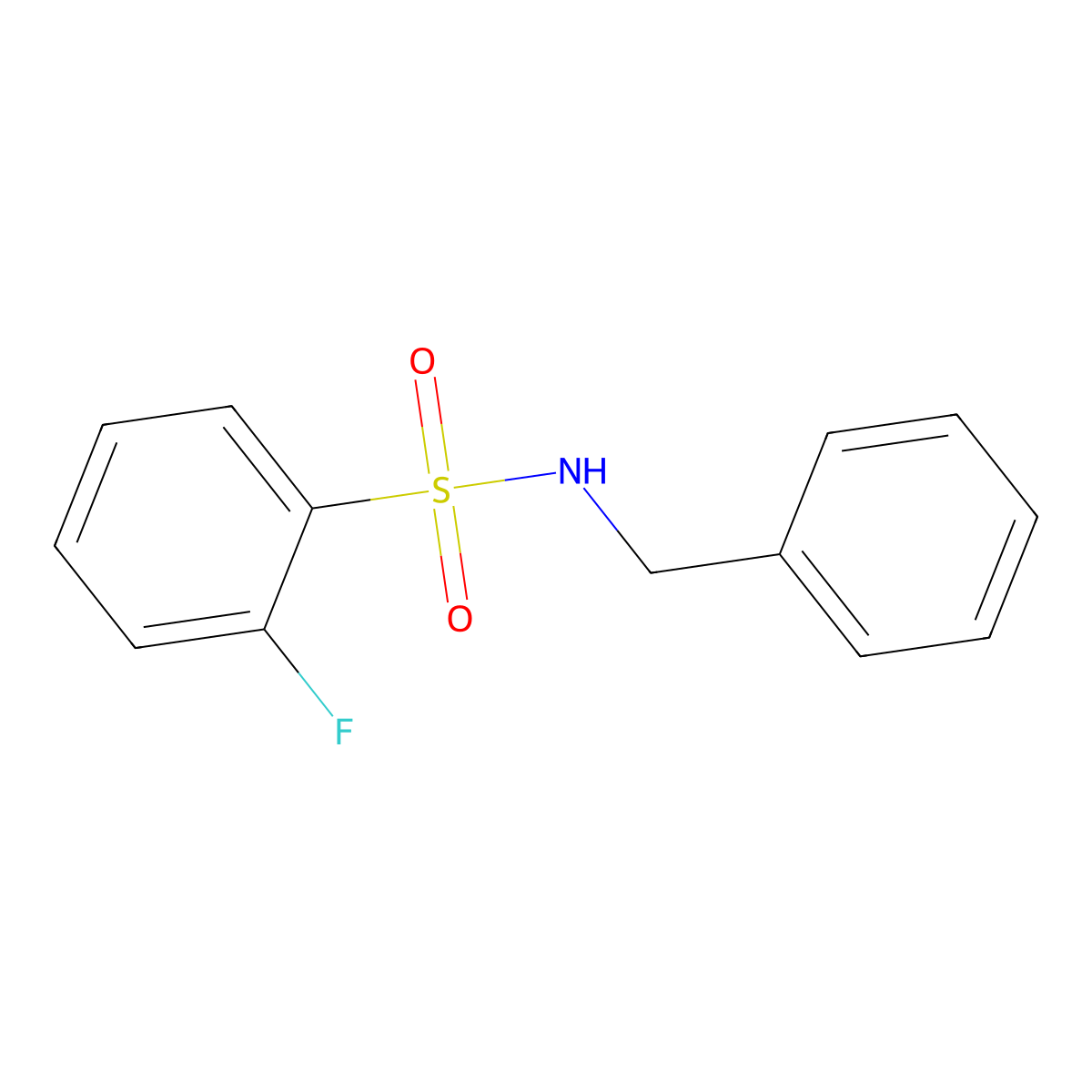 N-benzyl-2-fluorobenzene-1-sulfonamide molecular structure, CAS 568566-59-6