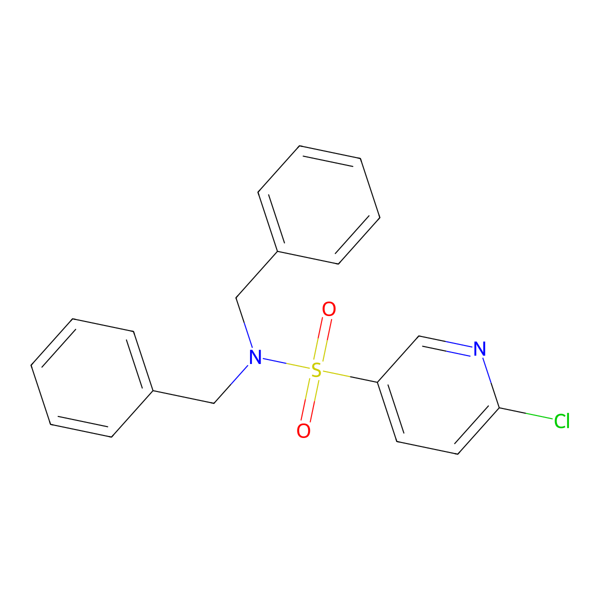 N,N-dibenzyl-6-chloropyridine-3-sulfonamide molecular structure, CAS 568566-61-0
