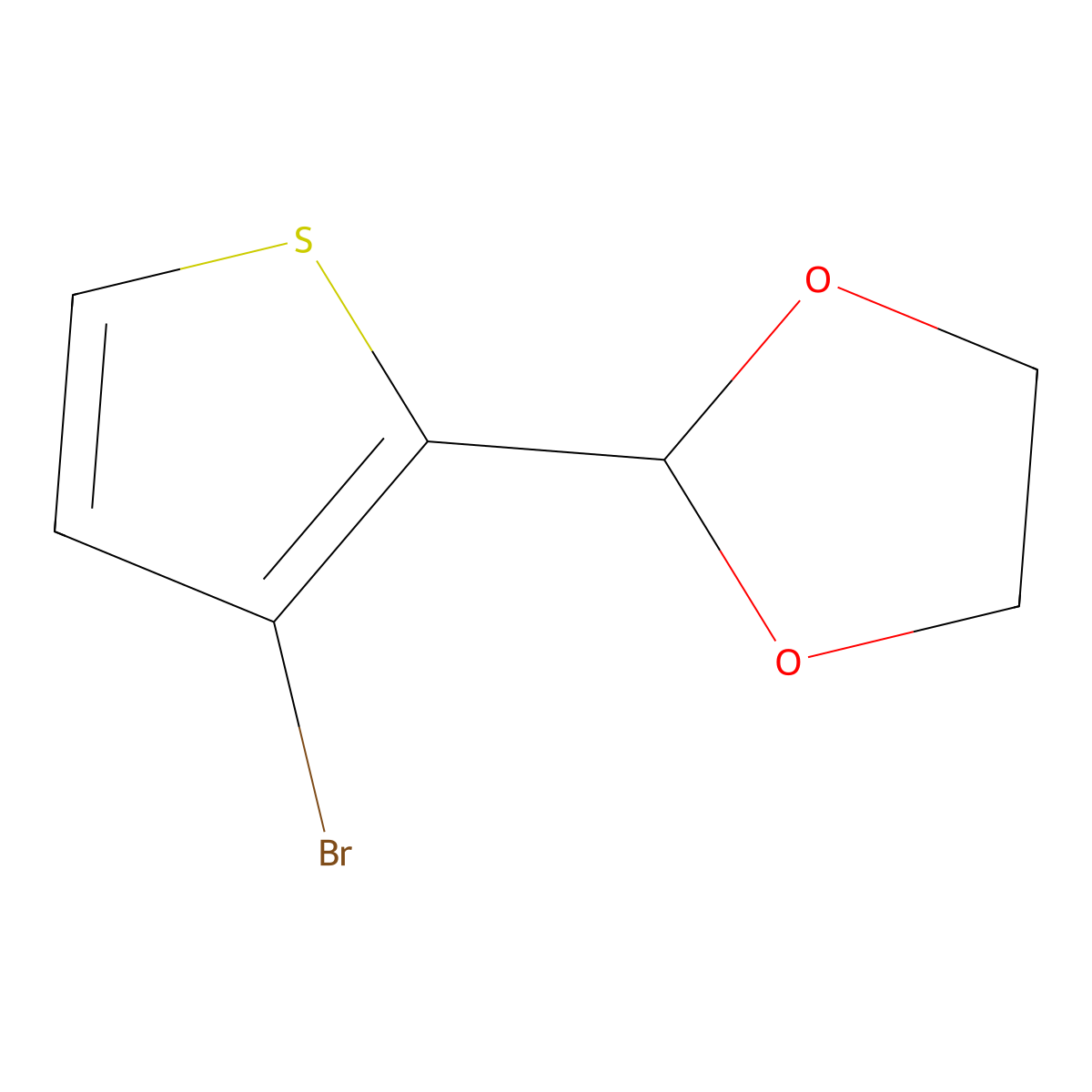 2-(3-Bromothiophen-2-yl)-1,3-dioxolane molecular structure, CAS 56857-02-4
