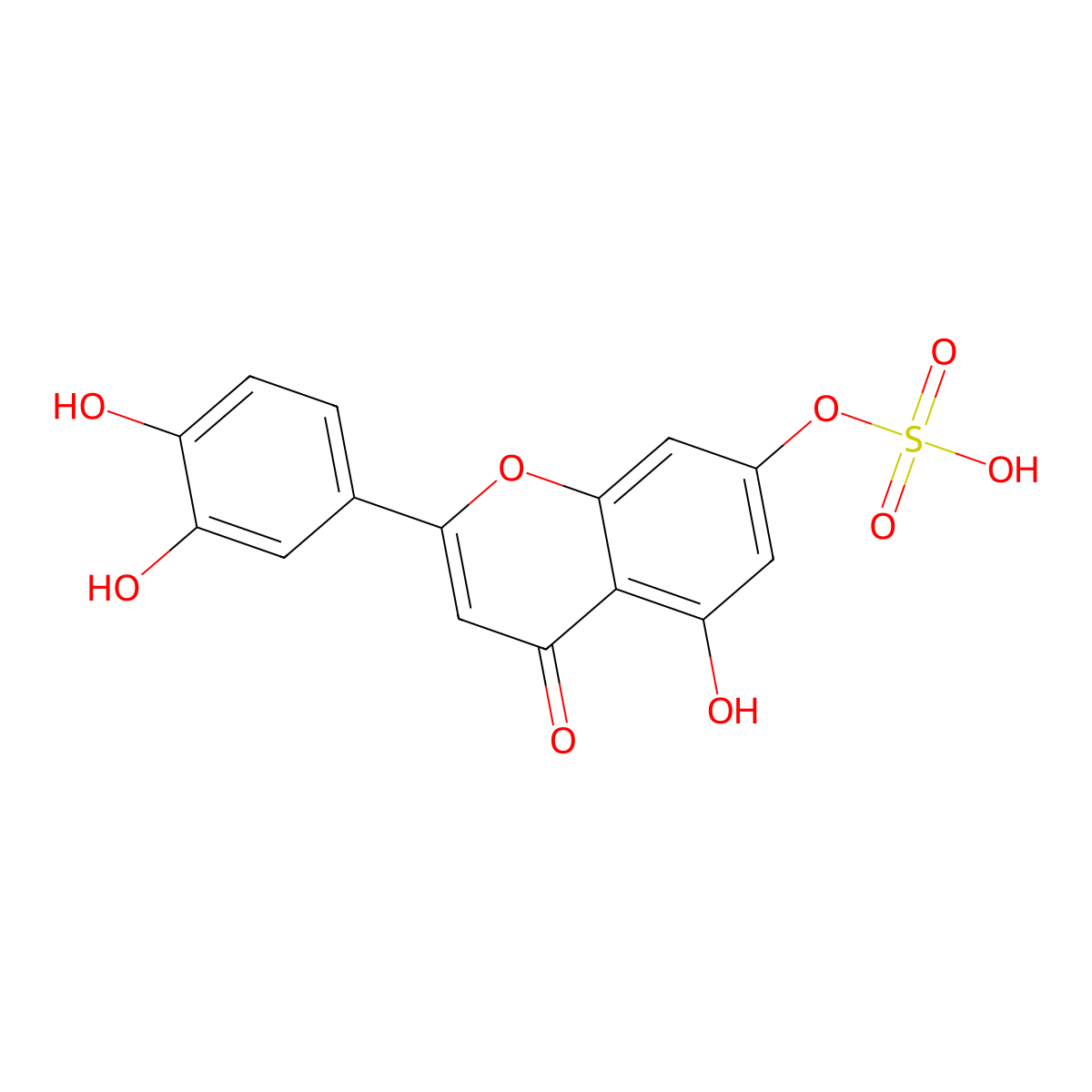 Luteolin 7-sulfate molecular structure, CAS 56857-57-9