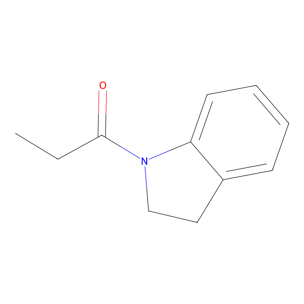 1H-Indole, 2,3-dihydro-1-(1-oxopropyl)- molecular structure, CAS 56857-92-2