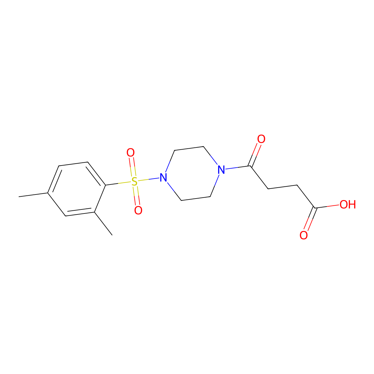 4-[4-(2,4-Dimethylbenzenesulfonyl)piperazin-1-YL]-4-oxobutanoic acid molecular structure, CAS 568570-06-9