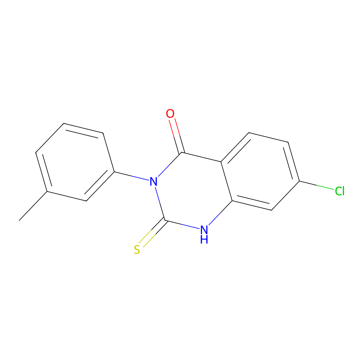 7-Chloro-3-(3-methylphenyl)-2-sulfanyl-3,4-dihydroquinazolin-4-one molecular structure, CAS 568570-08-1