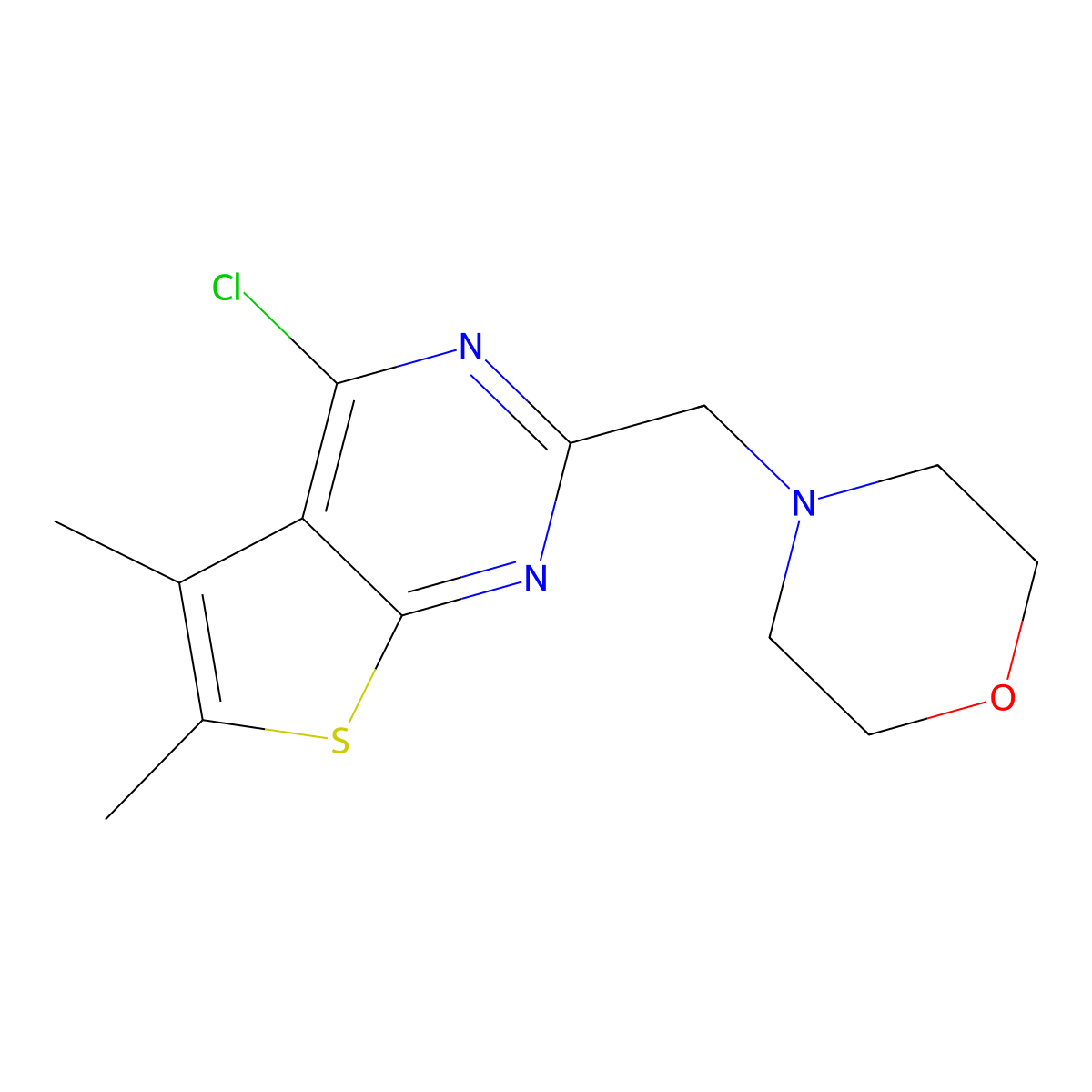 4-({4-Chloro-5,6-dimethylthieno[2,3-d]pyrimidin-2-yl}methyl)morpholine molecular structure, CAS 568570-10-5