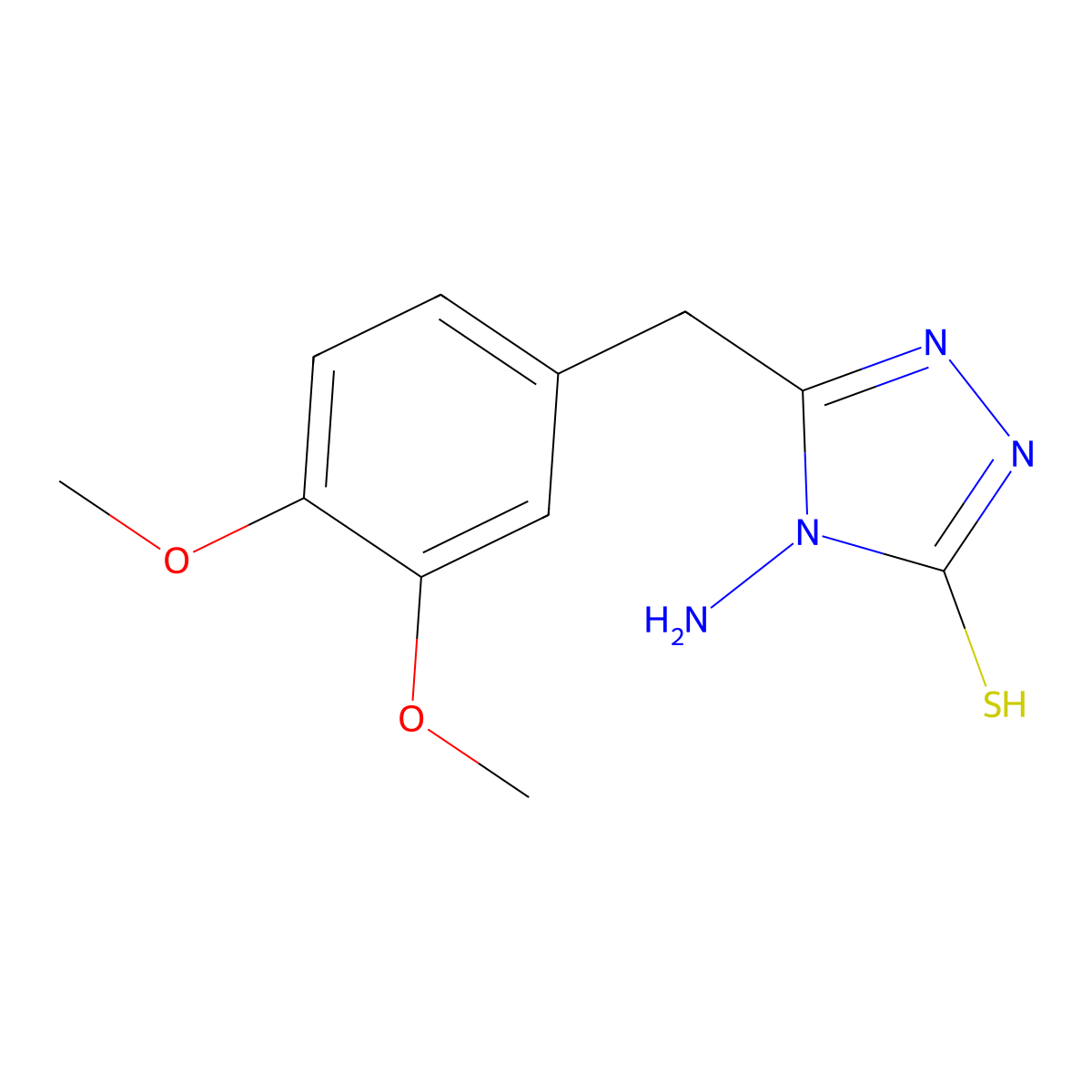 4-Amino-5-[(3,4-dimethoxyphenyl)methyl]-2,4-dihydro-3H-1,2,4-triazole-3-thione molecular structure, CAS 568570-11-6
