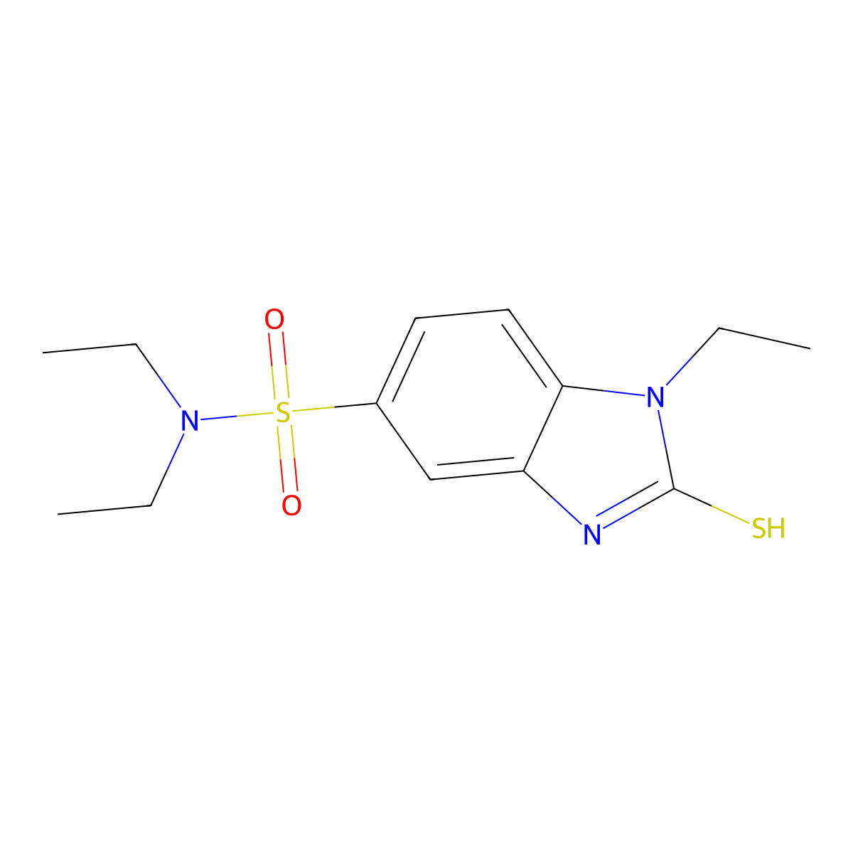 N,N,1-triethyl-2-sulfanyl-1H-1,3-benzodiazole-5-sulfonamide molecular structure, CAS 568570-12-7