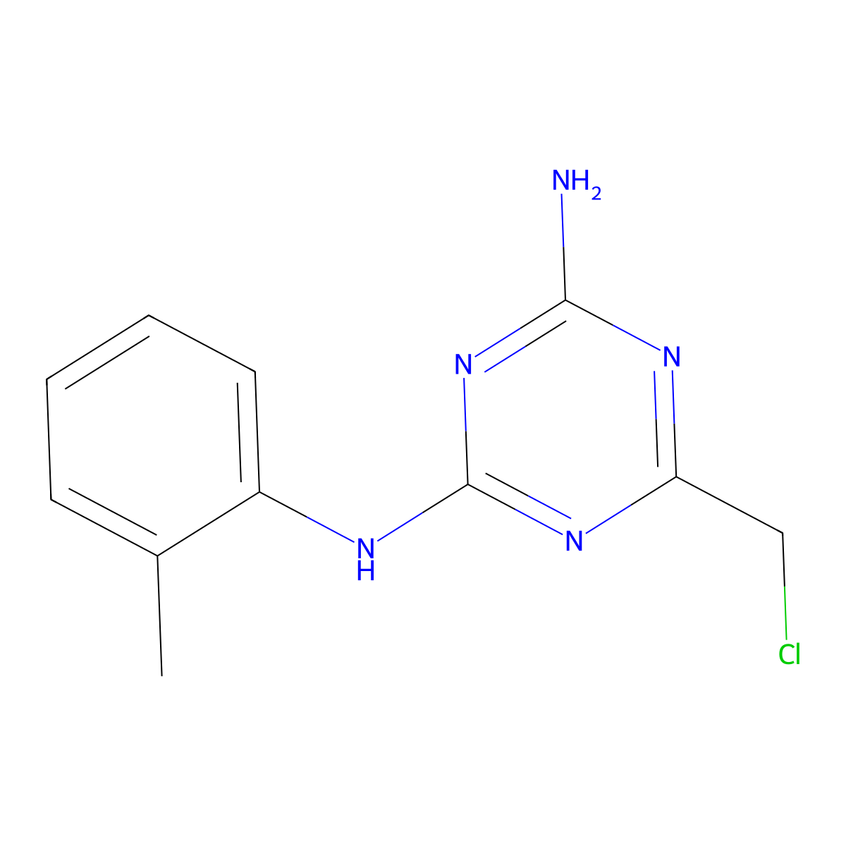 6-(chloromethyl)-N2-(2-methylphenyl)-1,3,5-triazine-2,4-diamine molecular structure, CAS 568570-13-8