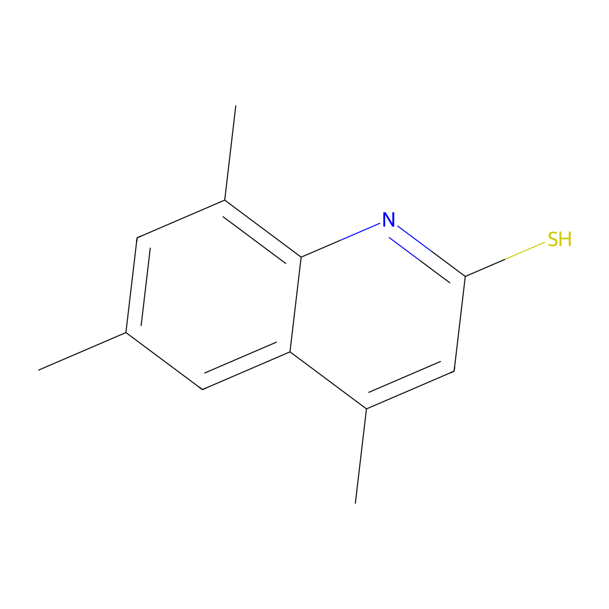 4,6,8-Trimethyl-quinoline-2-thiol molecular structure, CAS 568570-16-1
