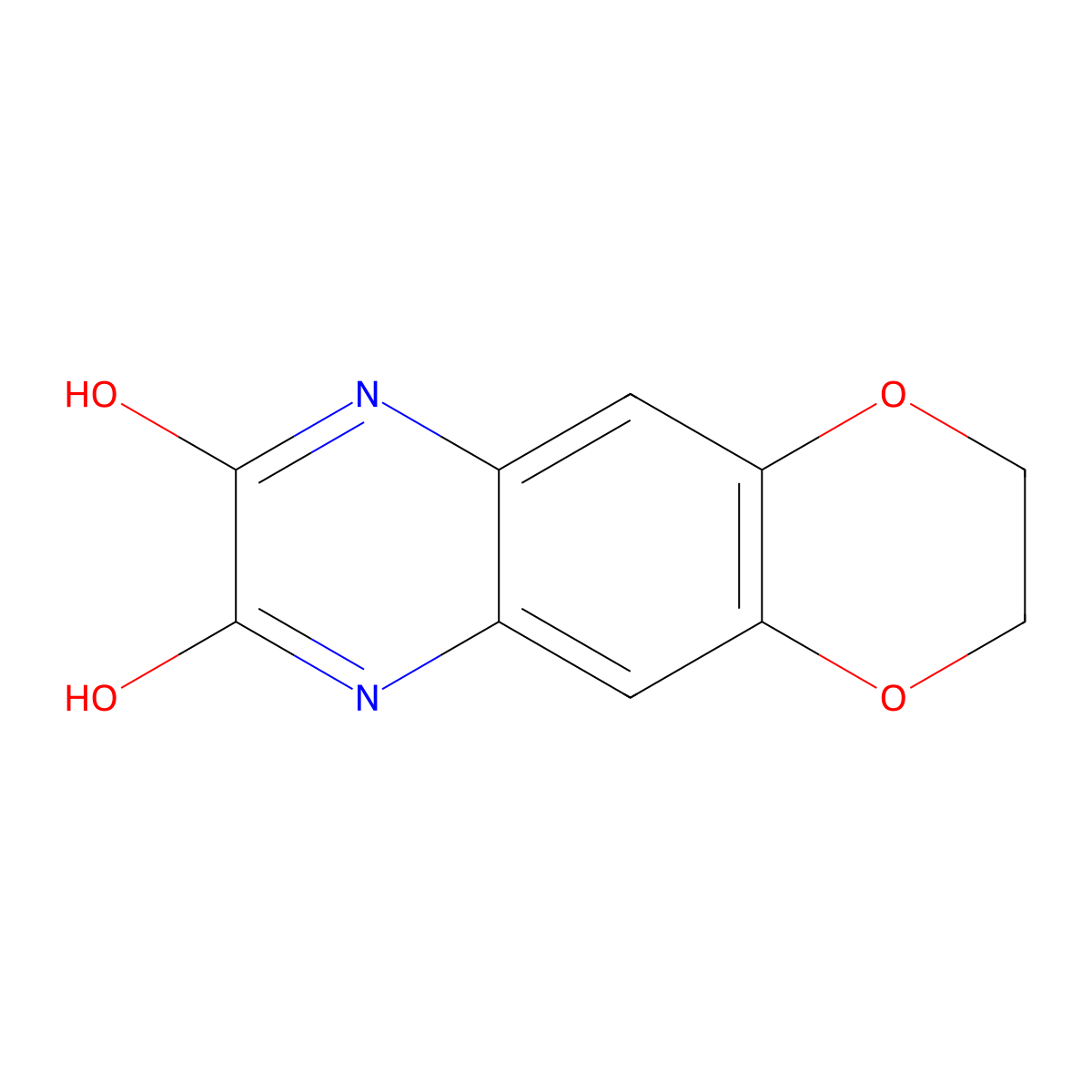 2,3-Dihydro[1,4]dioxino[2,3-g]quinoxaline-7,8-diol molecular structure, CAS 568570-89-8
