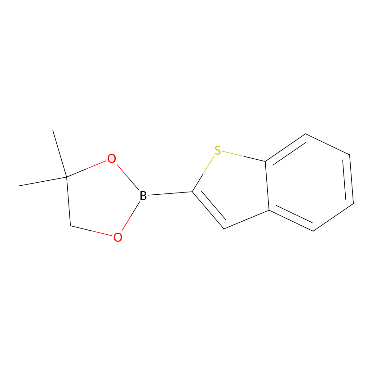 2-(Benzo[b]thiophen-2-yl)-4,4-dimethyl-1,3,2-dioxaborolane molecular structure, CAS 568572-21-4