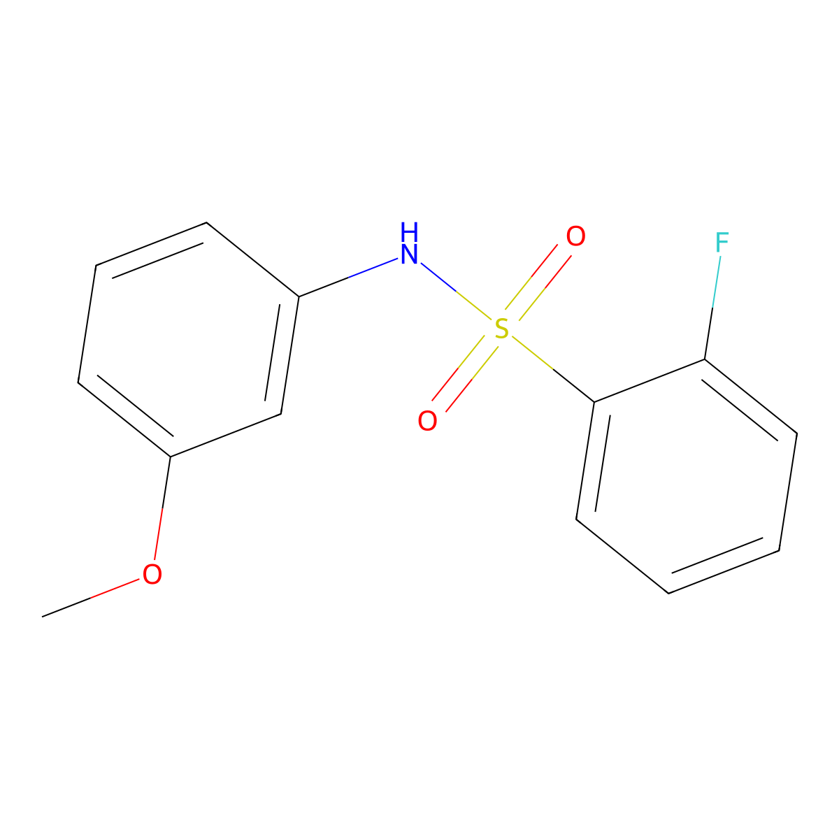 2-fluoro-N-(3-methoxyphenyl)benzenesulfonamide molecular structure, CAS 568573-16-0
