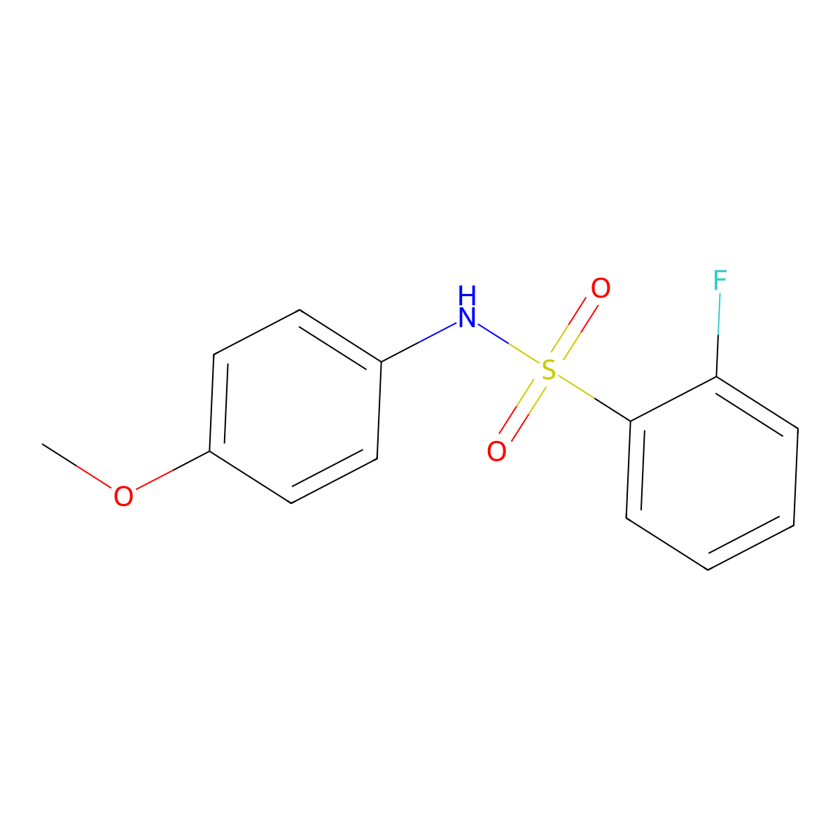 2-fluoro-N-(4-methoxyphenyl)benzene-1-sulfonamide molecular structure, CAS 568573-76-2