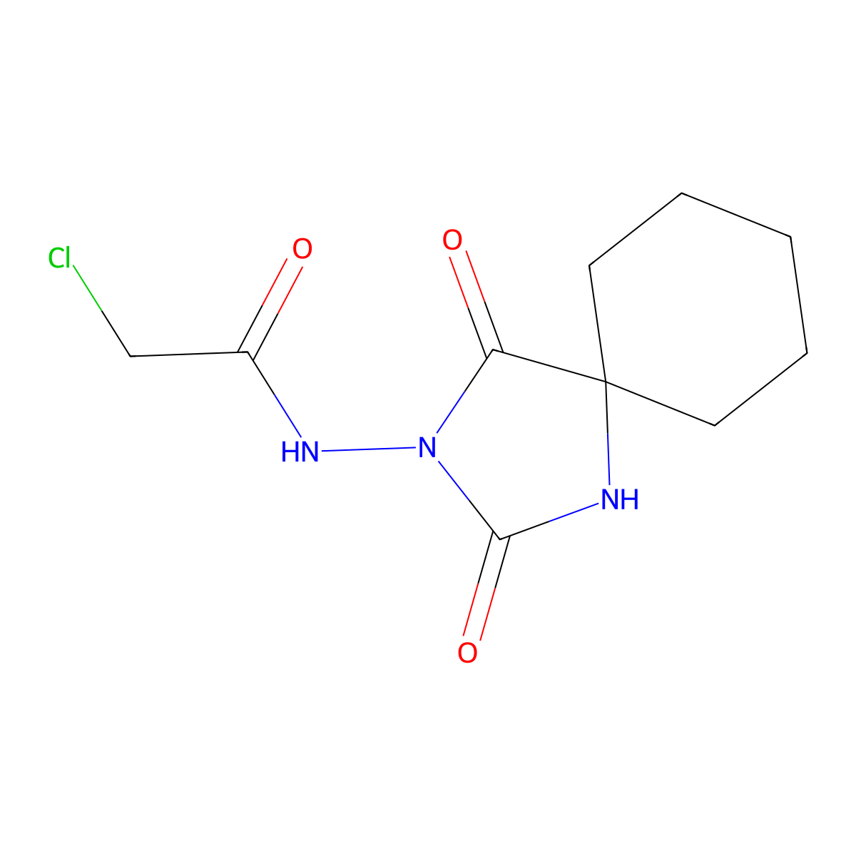 2-Chloro-N-{2,4-dioxo-1,3-diazaspiro[4.5]decan-3-YL}acetamide molecular structure, CAS 568574-78-7