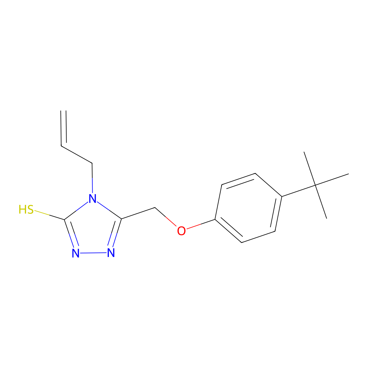 4-allyl-5-[(4-tert-butylphenoxy)methyl]-4H-1,2,4-triazole-3-thiol molecular structure, CAS 568574-87-8