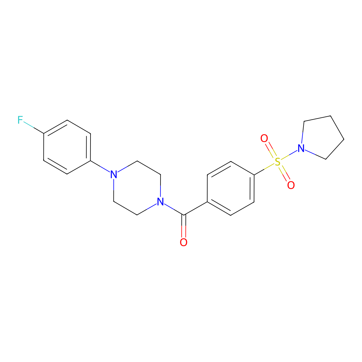 1-(4-Fluorophenyl)-4-[4-(pyrrolidine-1-sulfonyl)benzoyl]piperazine molecular structure, CAS 568577-31-1