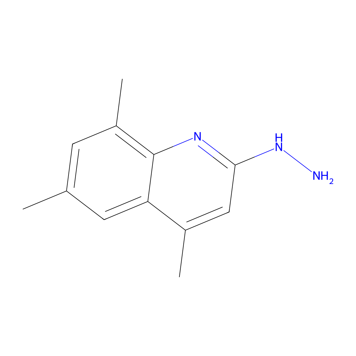 2-Hydrazinyl-4,6,8-trimethylquinoline molecular structure, CAS 568577-46-8