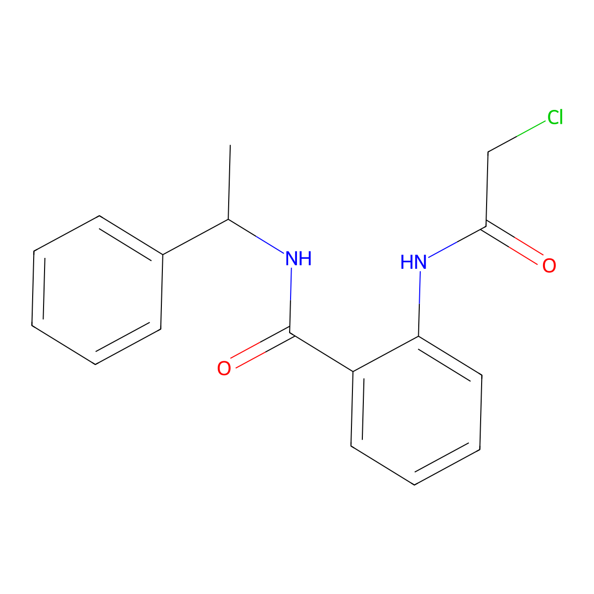 2-(2-chloroacetamido)-N-(1-phenylethyl)benzamide molecular structure, CAS 568577-54-8