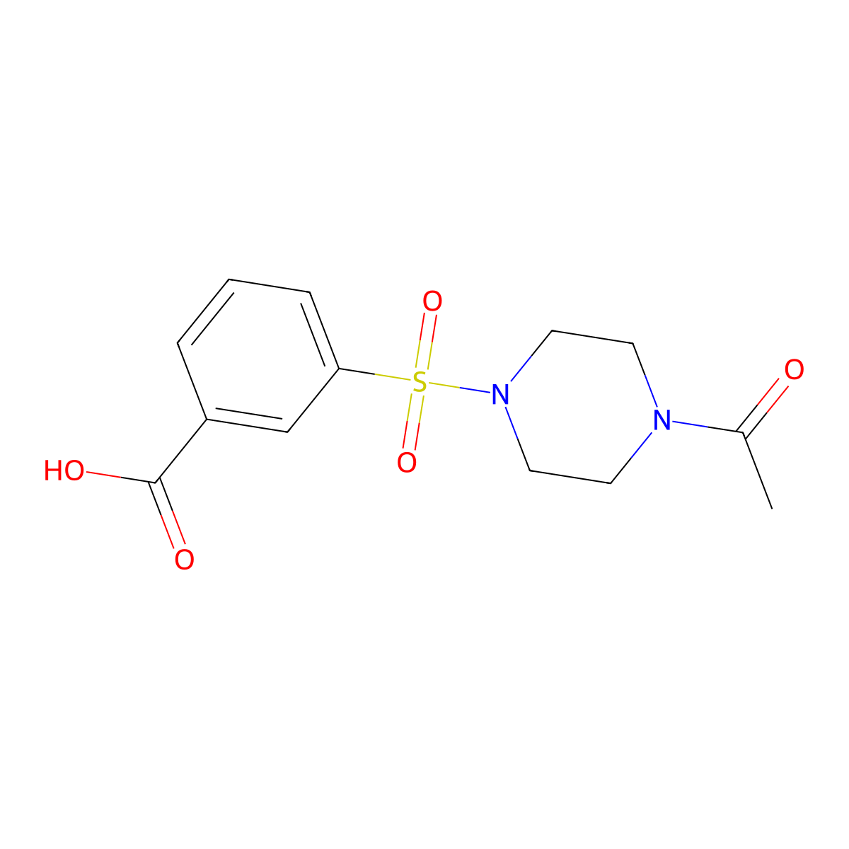 3-((4-Acetylpiperazin-1-yl)sulfonyl)benzoic acid molecular structure, CAS 568577-57-1