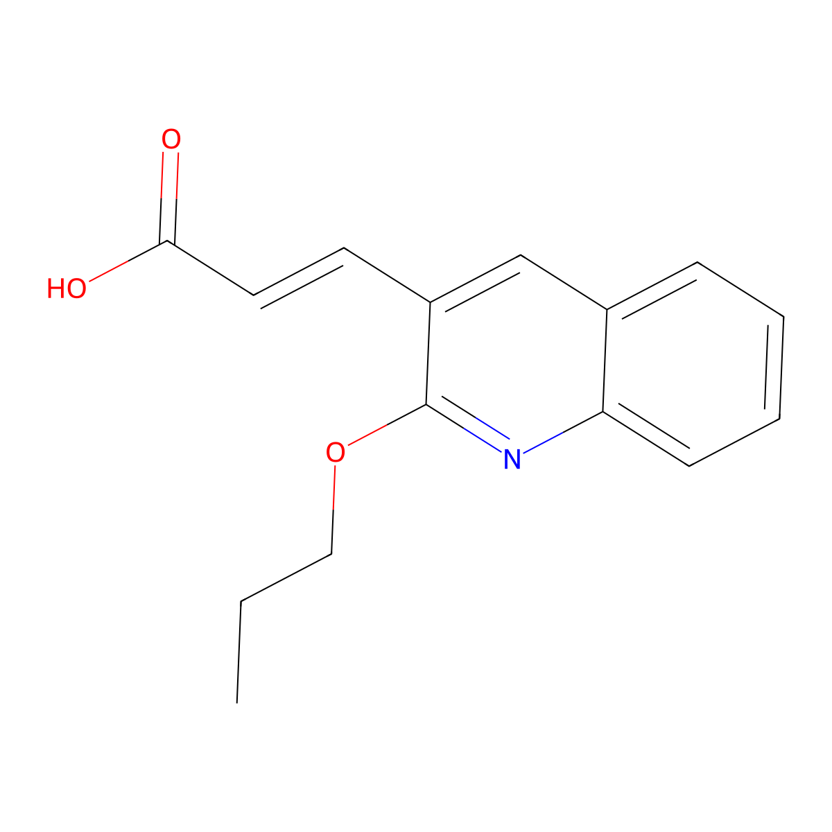 (2E)-3-(2-propoxyquinolin-3-yl)prop-2-enoic acid molecular structure, CAS 568577-58-2