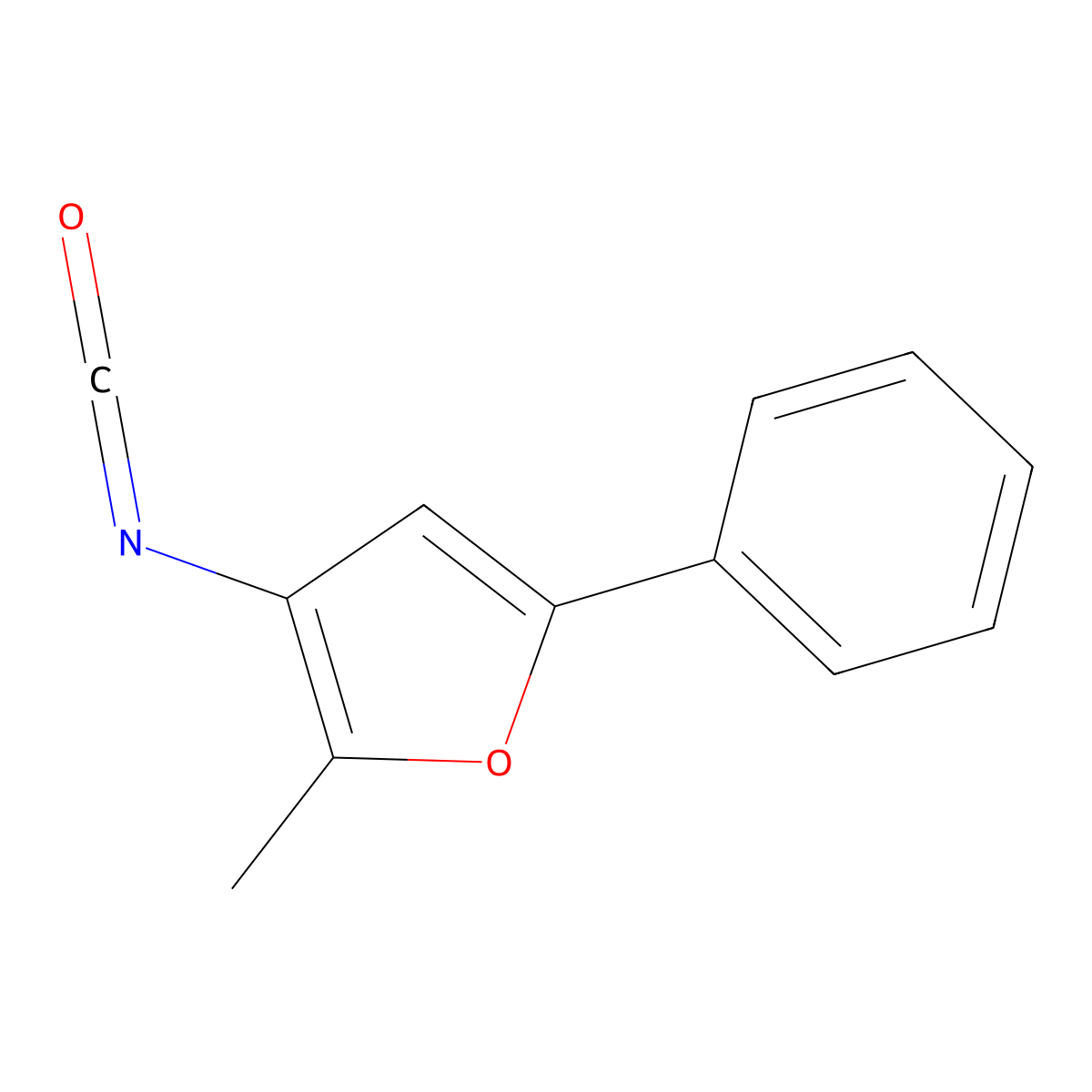 2-Methyl-5-phenyl-3-furyl isocyanate molecular structure, CAS 568577-82-2