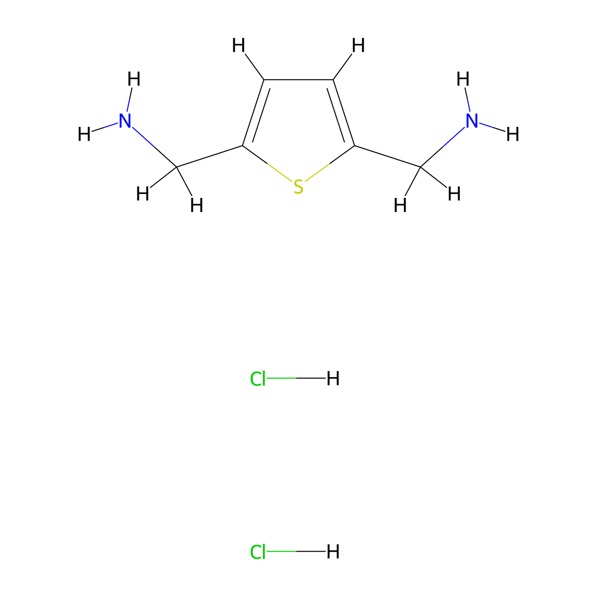 C-(5-Aminomethyl-thiophen-2-yl)-methylamine dihydrochloride molecular structure, CAS 568584-54-3