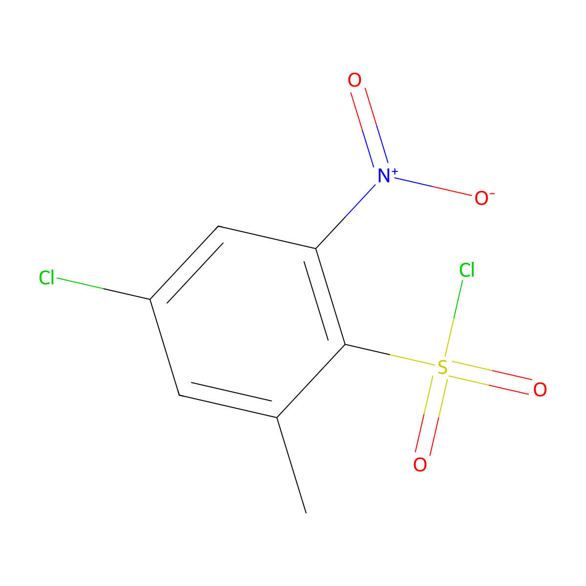 4-Chloro-2-methyl-6-nitrobenzene-1-sulfonyl chloride molecular structure, CAS 568586-11-8