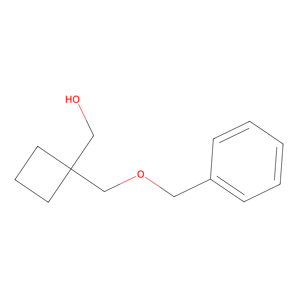 (1-((Benzyloxy)methyl)cyclobutyl)methanol molecular structure, CAS 568591-39-9