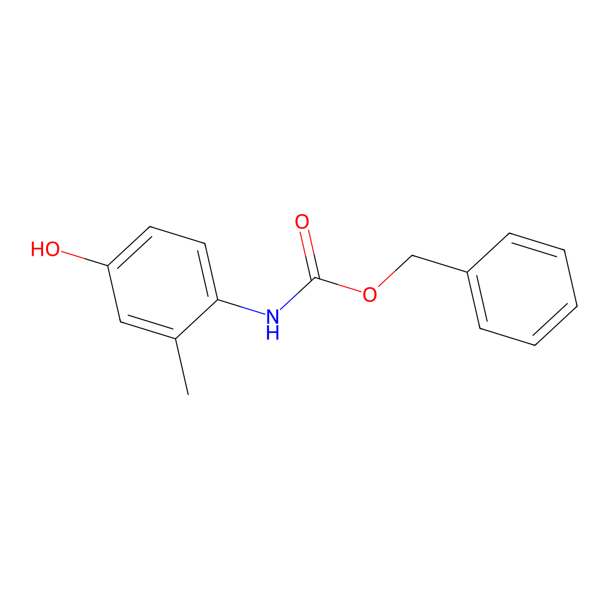 benzyl N-(4-hydroxy-2-methylphenyl)carbamate molecular structure, CAS 568594-96-7