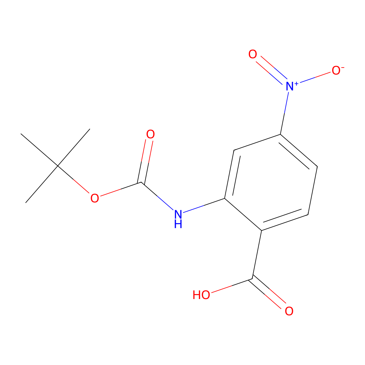 2-((Tert-butoxycarbonyl)amino)-4-nitrobenzoic acid molecular structure, CAS 568596-34-9