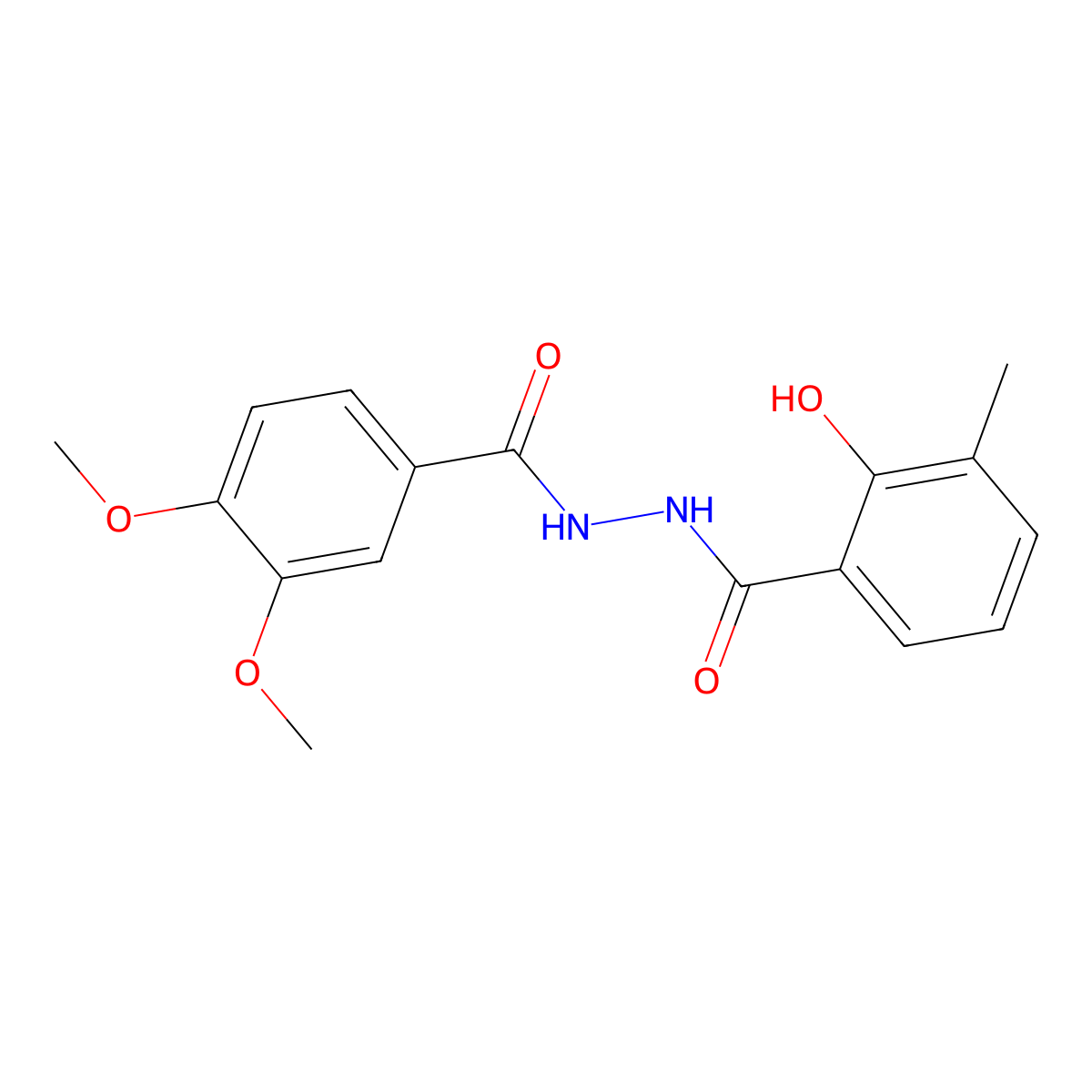 N'-(3,4-dimethoxybenzoyl)-2-hydroxy-3-methylbenzohydrazide molecular structure, CAS 5686-04-4