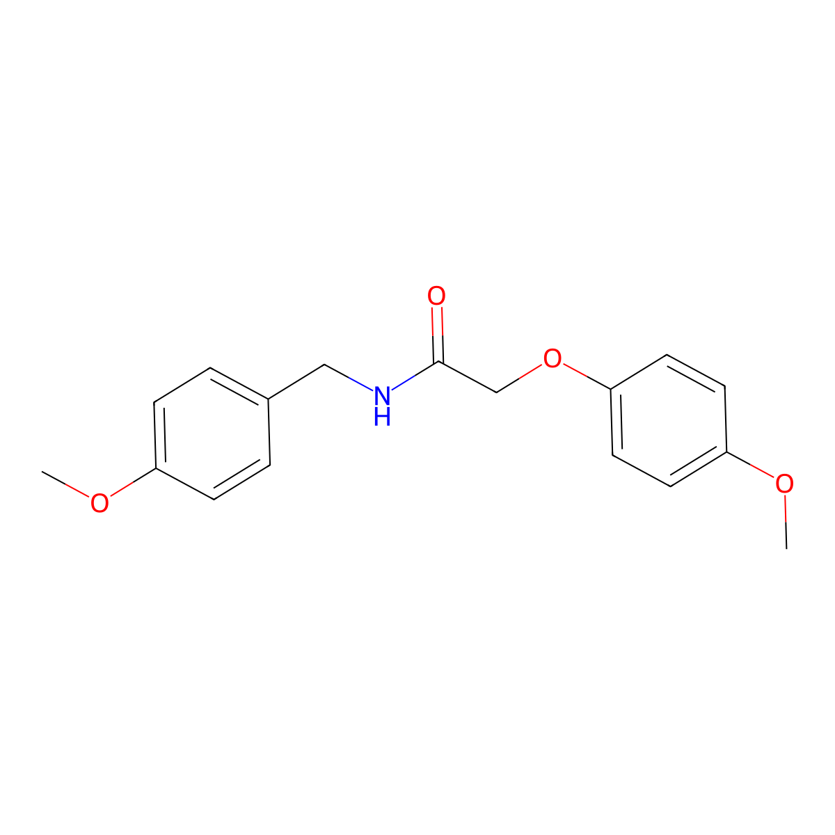 N-(4-methoxybenzyl)-2-(4-methoxyphenoxy)acetamide molecular structure, CAS 5686-48-6