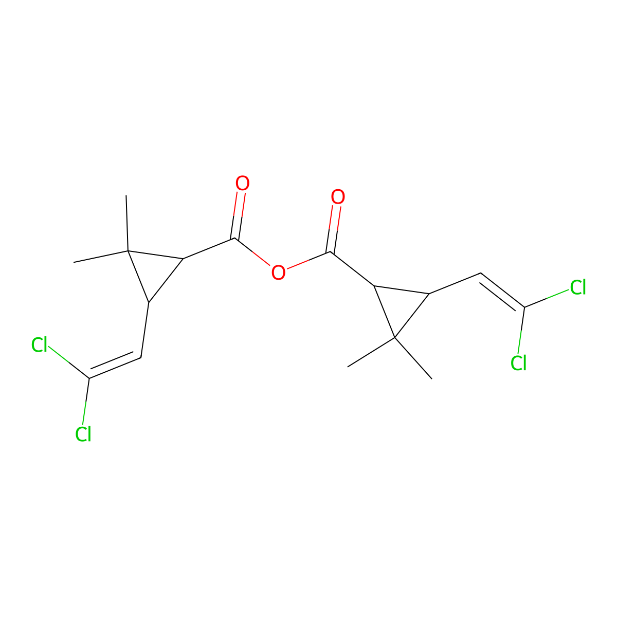 3-(2,2-Dichlorovinyl)-2,2-dimethylcyclopropanecarboxylic anhydride molecular structure, CAS 56860-12-9