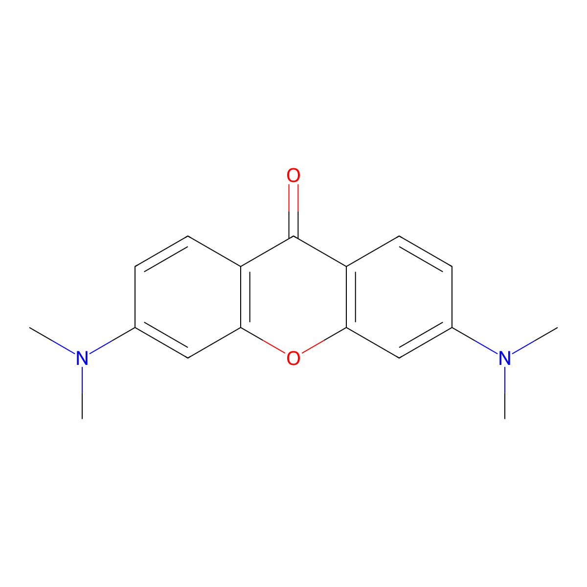 3,6-bis(dimethylamino)-9H-xanthen-9-one molecular structure, CAS 56860-23-2