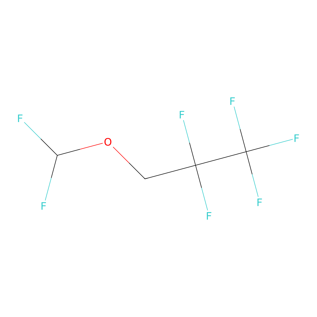Difluoromethyl 2,2,3,3,3-pentafluoropropyl ether molecular structure, CAS 56860-81-2