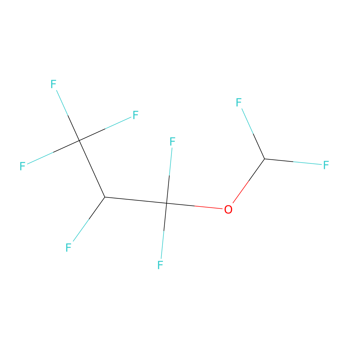 Difluoromethyl 2H-perfluoropropyl ether molecular structure, CAS 56860-85-6