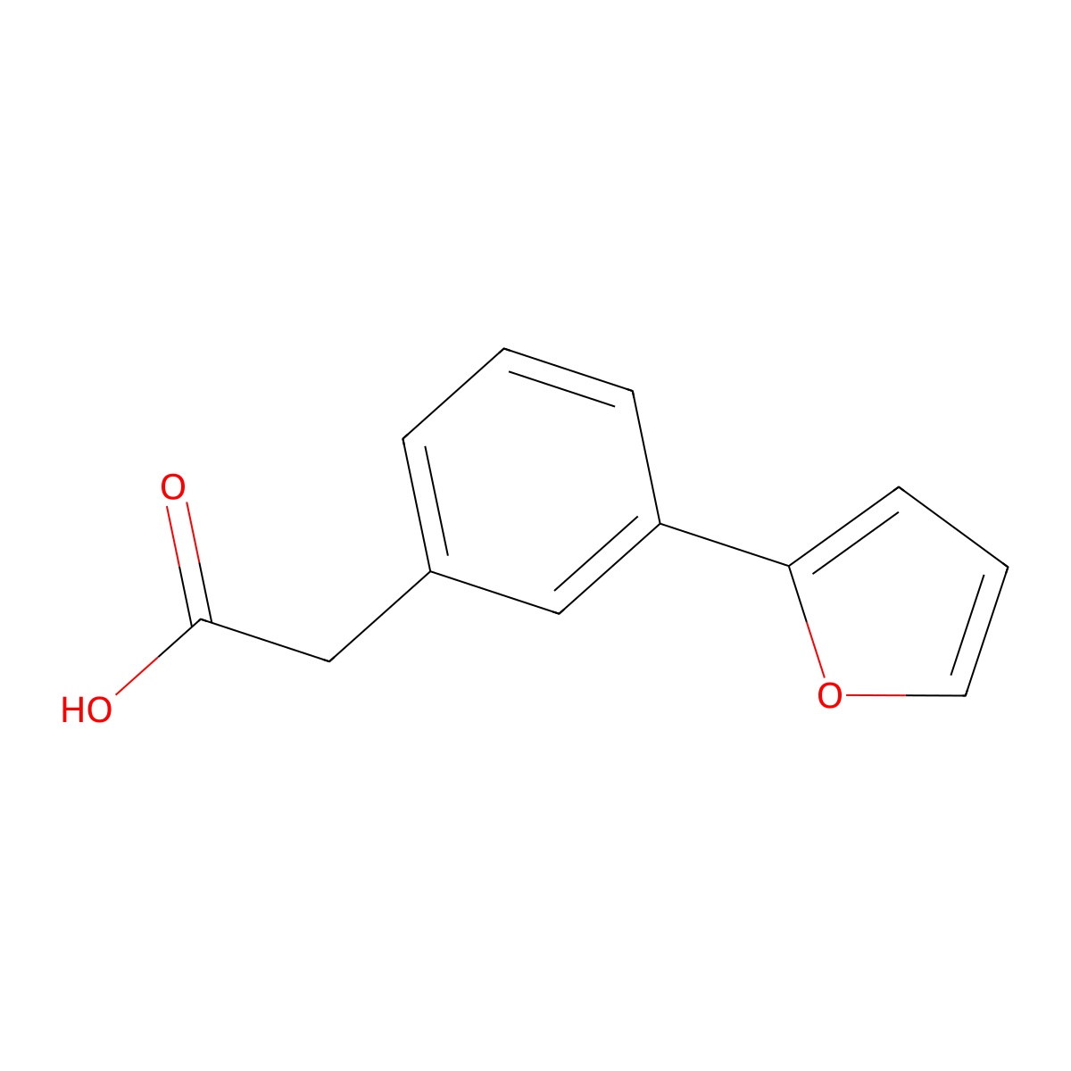 [3-(Furan-2-yl)phenyl]acetic acid molecular structure, CAS 568628-55-7
