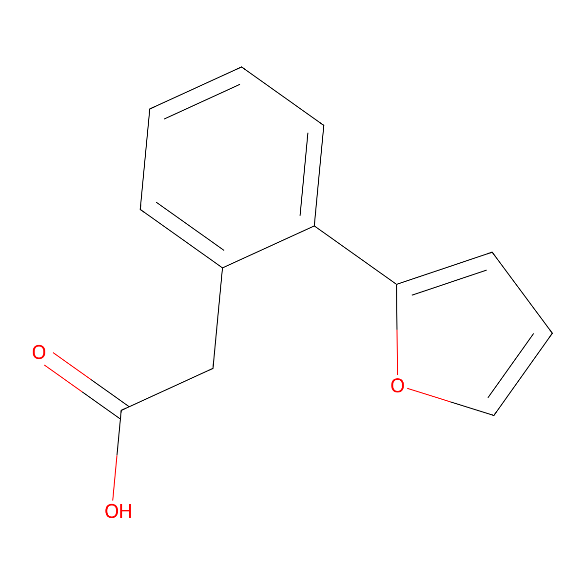 2-(2-(Furan-2-yl)phenyl)acetic acid molecular structure, CAS 568630-25-1