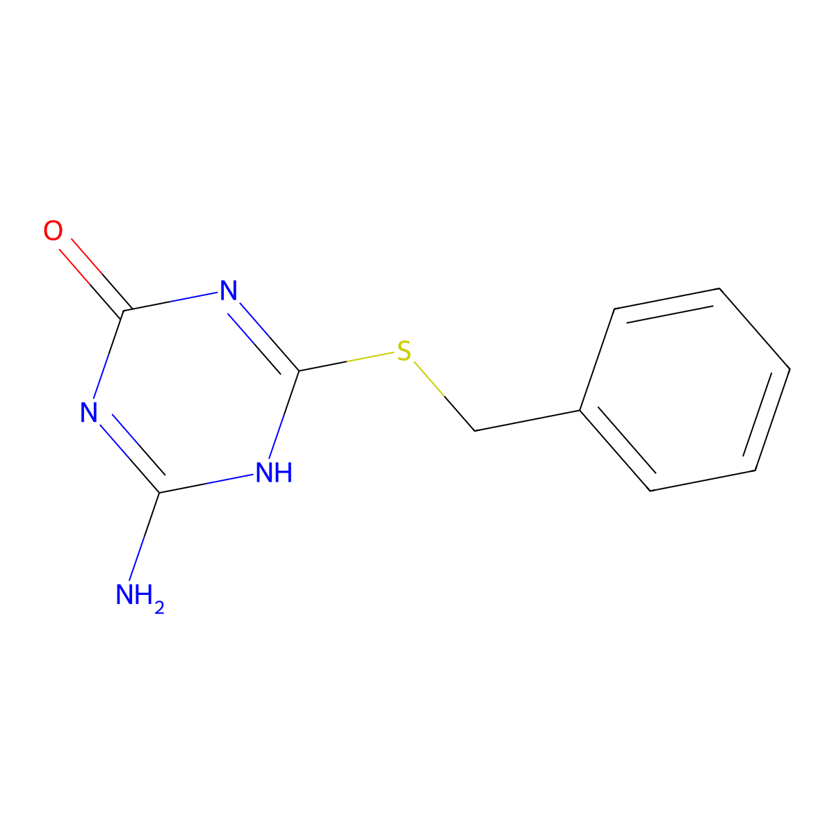 4-amino-6-(benzylthio)-1,3,5-triazin-2(5H)-one molecular structure, CAS 56864-83-6