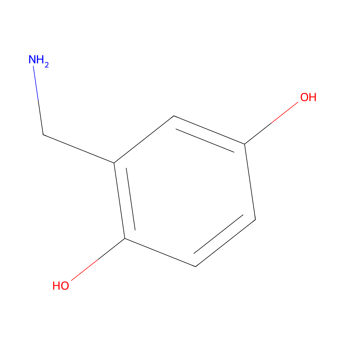 1,4-Benzenediol, 2-(aminomethyl)- molecular structure, CAS 56865-97-5