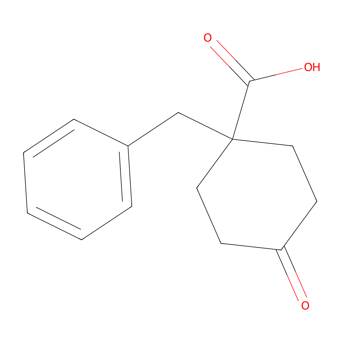 1-Benzyl-4-oxocyclohexanecarboxylic acid molecular structure, CAS 56868-12-3