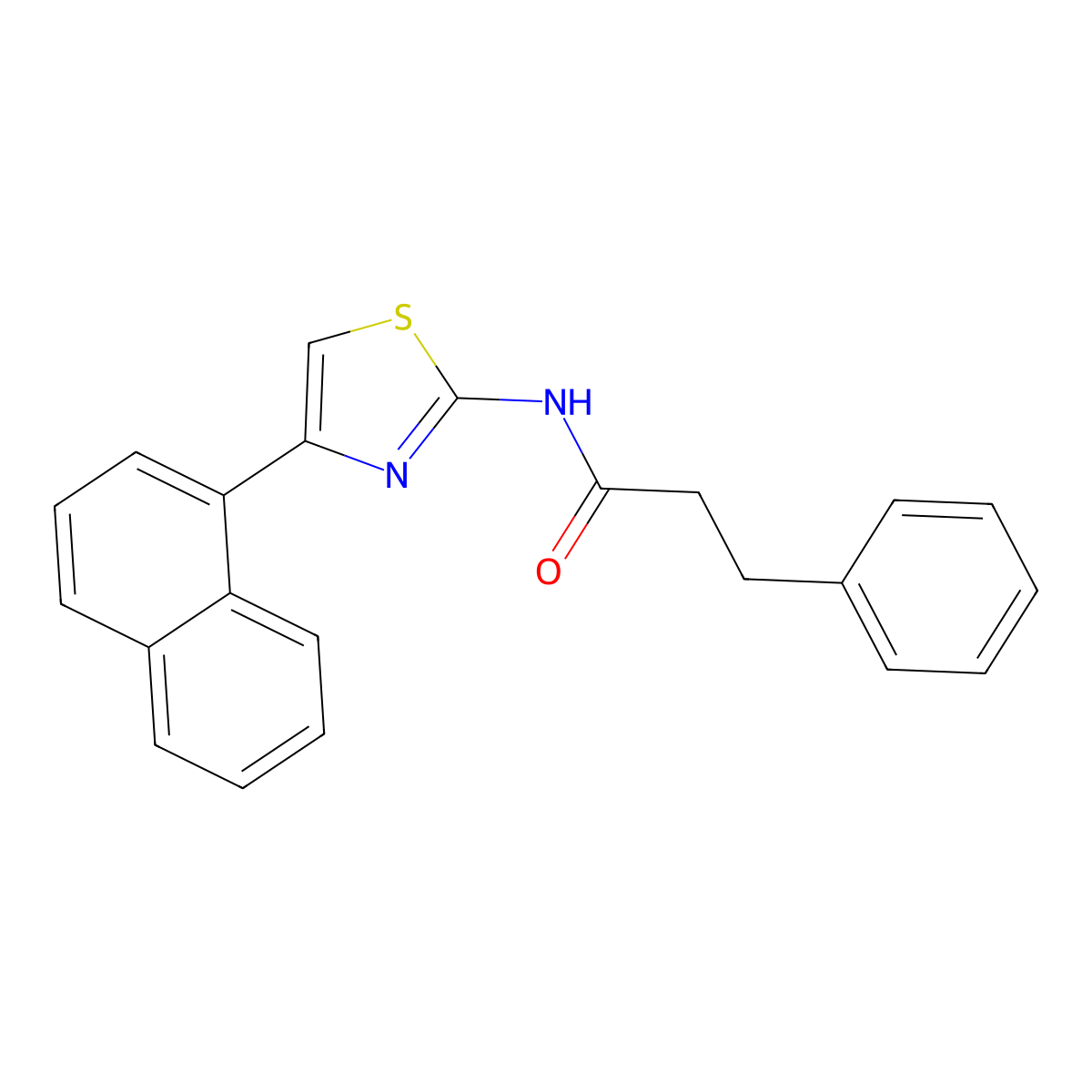 N-[4-(naphthalen-1-yl)-1,3-thiazol-2-yl]-3-phenylpropanamide molecular structure, CAS 5687-21-8