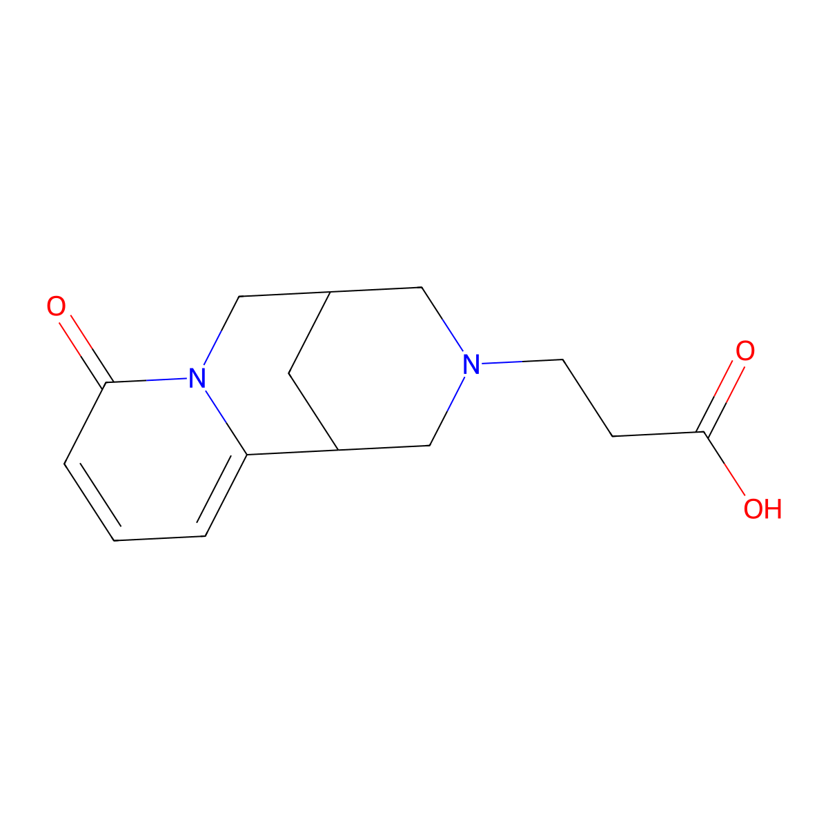 3-(8-oxo-1,5,6,8-tetrahydro-2H-1,5-methanopyrido[1,2-a][1,5]diazocin-3(4H)-yl)propanoic acid molecular structure, CAS 5687-38-7
