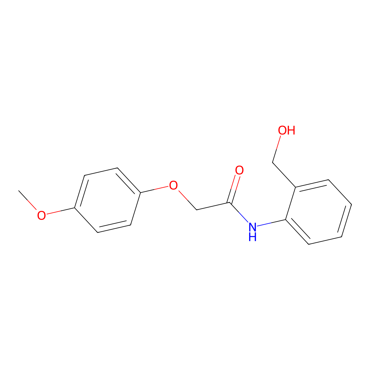 N-[2-(hydroxymethyl)phenyl]-2-(4-methoxyphenoxy)acetamide molecular structure, CAS 5687-46-7